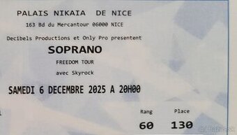 Soprano tour v Nice vo Francúzsku 3 lístky