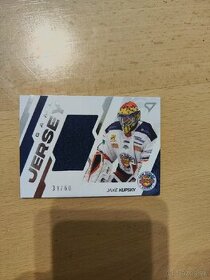 Hokejová karta Jake Kupsky s kúskom dresu