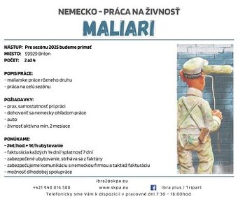 Maliari SZČO do Nemecka, Nástup po Veľkej noci.
