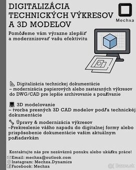Ponuka-Digitalizácia výkresov a 3D modelovanie