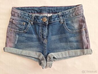 Dievčenské rifľové kraťasy veľkosť 152