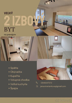 prenájom 2-izbového bytu