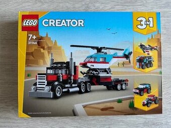 LEGO® Creator 31146 Nákladiak s plochou korbou a helikoptéra