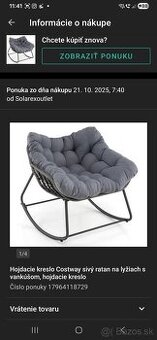 Ratanove hojdiacie kreslo