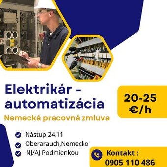 Hľadáme elektrikárov do Nemecka na nemeckú zmluvu
