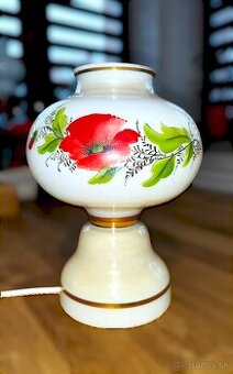 Retro stolná lampa s makmi