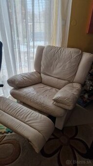 Relaxačné kožené kreslo