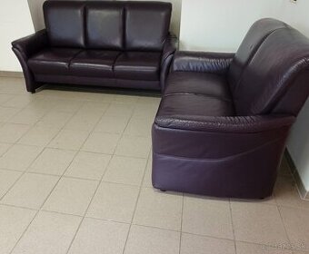 Kožená sedacia súprava 3+2 - ako NOVÁ, TOP STAV