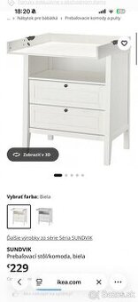 Prebaľovacia komoda a postielka Ikea Sundvik