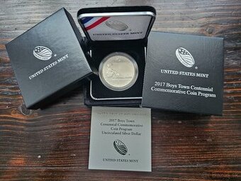 Strieborný dolar USA 2017-P – Boys Town Centennial UNC