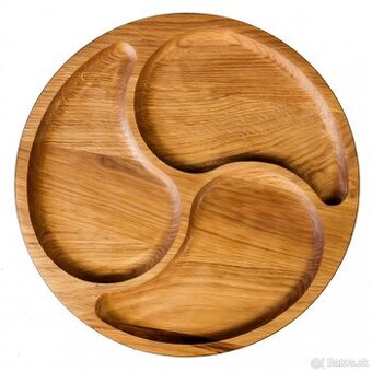 Drevený podnos “Vlna” z jasena – 25 cm