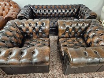 CHESTERFIELD ŠTÝL,DVOJFAREBNÁ KOŽENÁ
