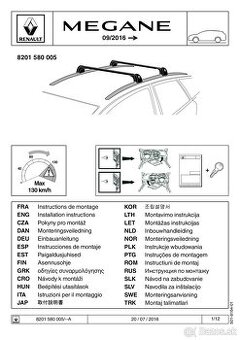 Stresne nosice Megane