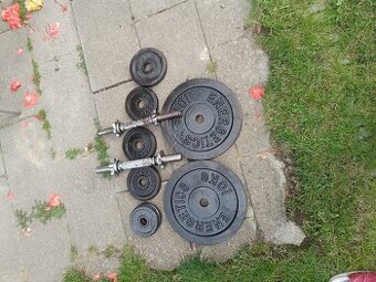 Lavička na bench Press zo závažím plus boxovacie vrece
