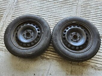 2x plechové disky 5x112 + zimné pneu 195/65r15
