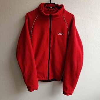AUDI červená flísová bunda s podšívkou S