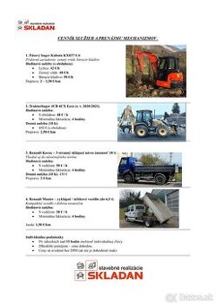 Stavebne prace a prenajom mechanizmov