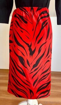 Červená tigrovaná sukňa, L