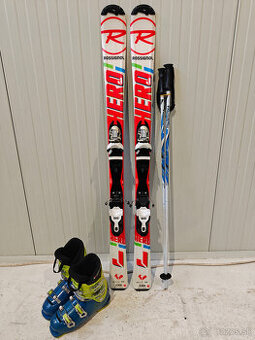 LYŽE ROSSIGNOL HERO JR 130CM + LYŽIARKY DALBELLO 38,5EUR