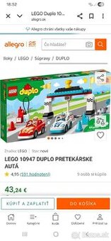 Lego duplo pretekárske autá
