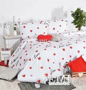 Srdiečková bavlnená posteľná bielizeň EMI