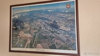 Letecký pohľad na Košice  zarámovaný