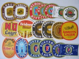 staré pivní etikety Austrálie 43ks - 1