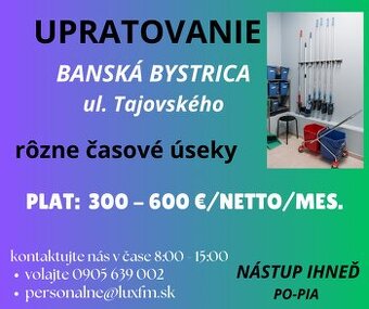 Upratovanie  Banská Bystrica