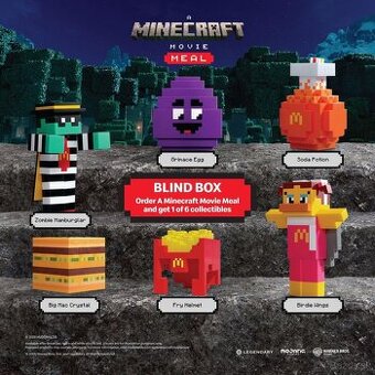 McDonald x Minecraft  Celá sada limitovaných figuriek