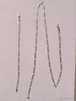 Strieborný set retiazka + náramok striebro 925