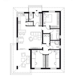 Novostavba, 4-izb. RD obec Dojč, UP 106,7 m2, pozemok 644 m2