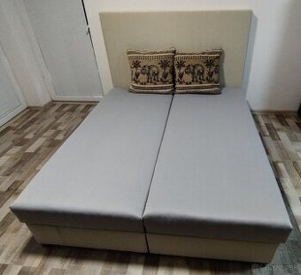 manzelska postel bezovo siva , 160x195x46 cm