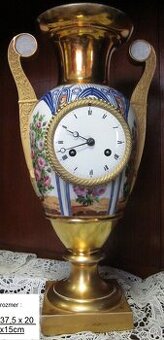 Hodiny starožitné porcelánové váza