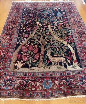 Vzácny starožitný Kirman - Strom života 177x122 cm