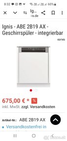 Ignis ABE 2B19 AX Umývačka riadu - 1