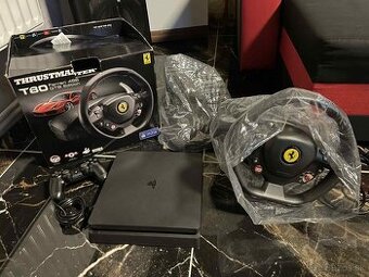 Predám PlayStation 4 Slim spolu s volantom Thrustmaster T80