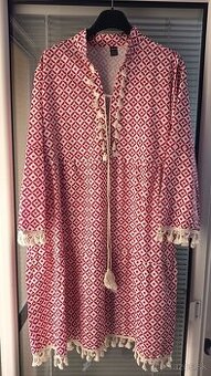 Dámske šaty nové bielo červené XL-XXL zo strapcami