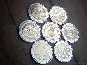 2€ pamätné mince, UNC, euro,7 ks