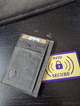 Kozena dokladovka, cierna RFID secure
