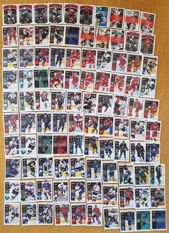 kartičky hokejové NHL cca r.2000, samolep. tapety -kone
