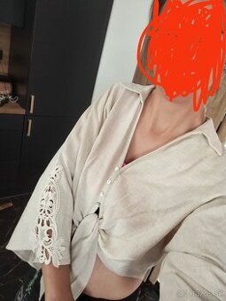 Zara košeľa s prímesou ľanu