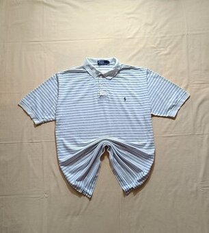 Polo Ralph Lauren biela polokošeľa s krátkym rukávom pruhy L
