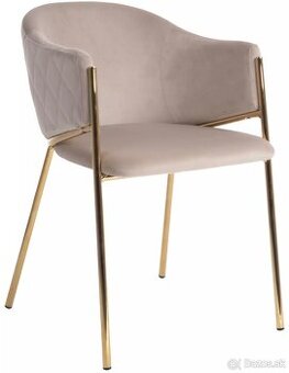 Jedálenská stolička béžovo-zlatá 8ks