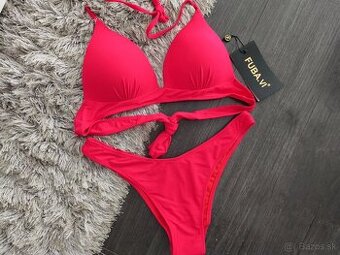 Dvojdielne plavky brazílky malinovo červené