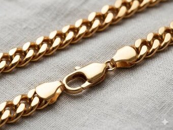 Pozlátená retiazka 18K zlatom – vzor Pancier (55 cm)