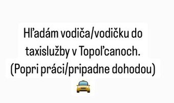 Hľadám šoféra do taxislužby