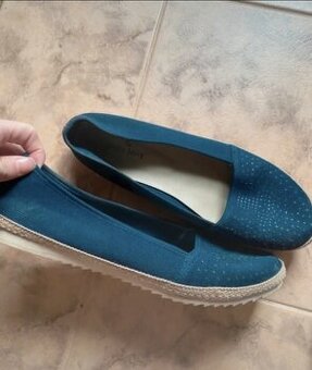 Espadrilky modré mokasíny