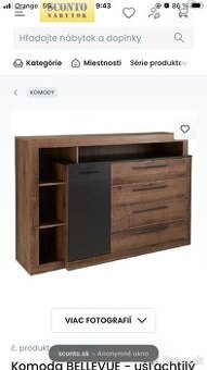 Komoda a šatníková skriňa bellevue