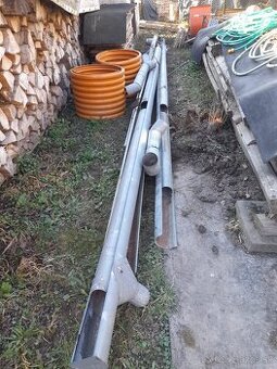 Predám strešné rýny (žľaby) ø 150 mm – aj s hákmi