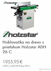 Hobľovačka s prieťahom Holzstar ADH 26 C (230 V)